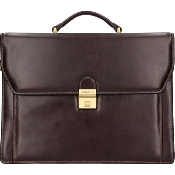 Pánská aktovka Pánská kožená aktovka Katana Hugo - tmavě hnědá