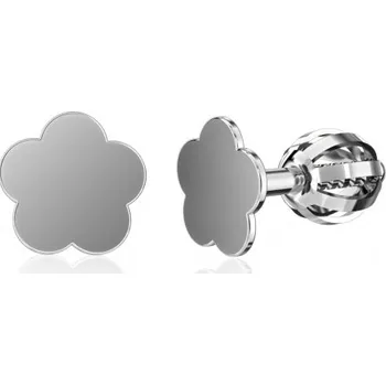 Náušnice Couple, Minimalistické náušnice IDOL Bloom, bílé zlato, 6680573-0-0-0