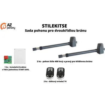 Pohon brány StileKitSE - sada pohonu pro dvoukřídlou bránu