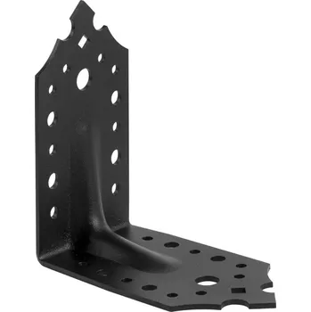 Tesařské kování Úhelník s prolisem černý 115 x 115 x 65 x 2,5mm (402131)