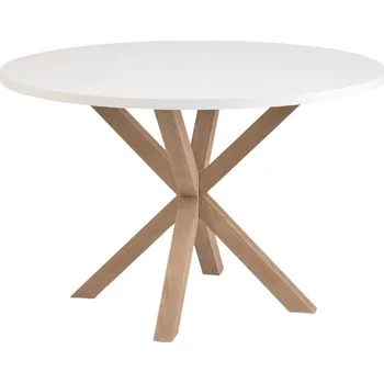 Jídelní stůl Bílý jídelní stůl Kave Home Argo 120 cm s přírodní kovovou podnoží