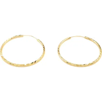 Náušnice Zlaté kruhové náušnice ze žlutého zlata se zdobným vzorem - 3,0cm