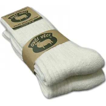 Pánské termo ponožky Ovčí věci Vlněné ponožky sibiřky 2 páry bílé