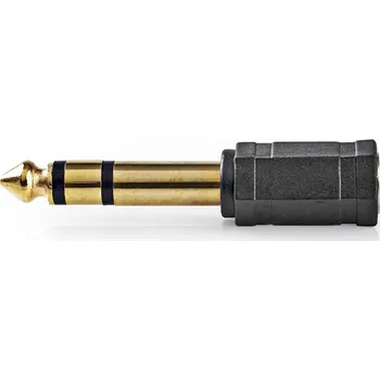 Elektrická zásuvka NEDIS Stereofonní audioadaptér | 6,35mm Zástrčka – 3,5mm Zásuvka | 10 kusů | Černá barva