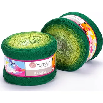 Yarn Art příze Flowers 283 variace zelené a krémová