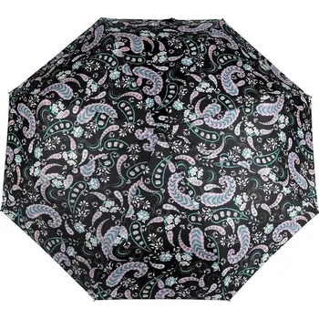 Deštník Dámský skládací vystřelovací deštník barevný - 5 černá