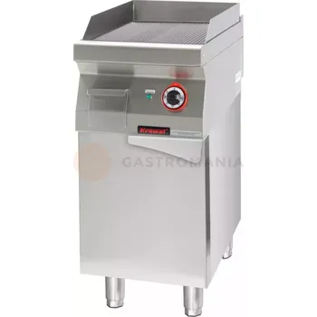 Plynová kartuše Plynová grilovací deska rýhovaná chromovaná 400 mm 5,5 kW na uzavřeném podstavci, skříňce | KROMET, 700.PBG-400R