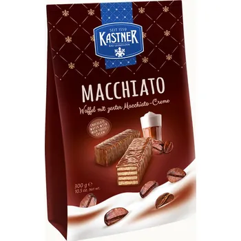 Rakouské oplatky KASTNER 300 g s chutí kávy MACCHIATO (rakouské sušenky s příchutí macchiato v polevě)