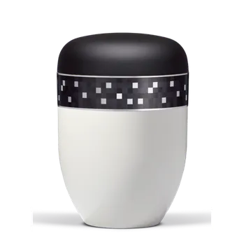 Smuteční dekorace Ekologická urna Mona - Bílá/Černá