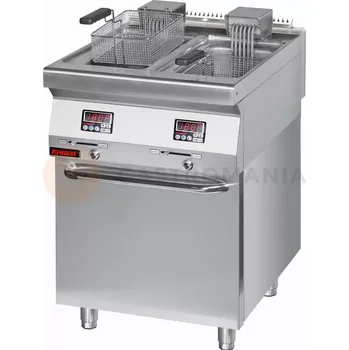 fritéza Elektrická fritéza 2x8l 16 kW na uzavřeném podstavci, skříňce | KROMET, 700.FE-2x10f.S.D