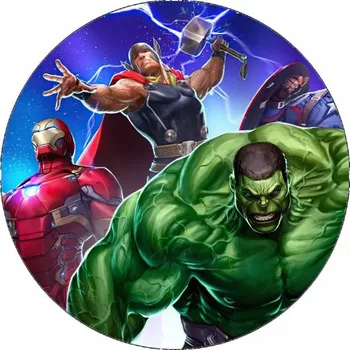 Jedlá dekorace na dort Jedlý papír Fantastická čtyřka hlavní postavy 19,5 cm