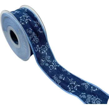 Stuha Stuha, "DŽÍNOVÉ" KYTKY, 4,2 cm, cena za 15m/bal.