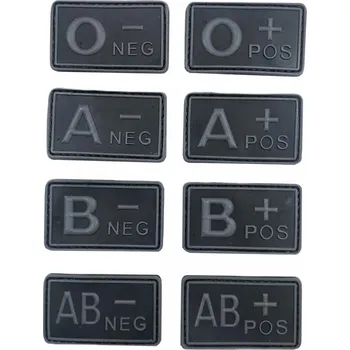 Nášivka 3D nášivka krevní skupiny AB NEG - černá/šedá, TYP A, A.C.M.