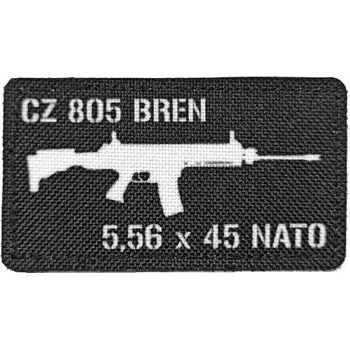 Nášivka Textilní nášivka CZ 805 BREN 5,56x45 NATO - Černobílá, A.C.M.