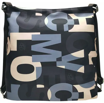 Kabelka Slušivý černo-šedý kabelko-batoh 2v1 z nylonu Jackie