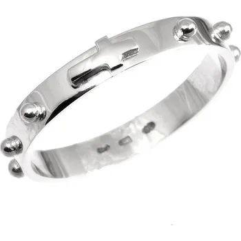 Prsten ŠPERKY-NM, Růžencový prsten 358 bílé zlato Barva zlata: žlutá, Velikost prstenu: 51