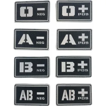 Nášivka 3D nášivka krevní skupiny B NEG - černá/bílá, TYP A, A.C.M.