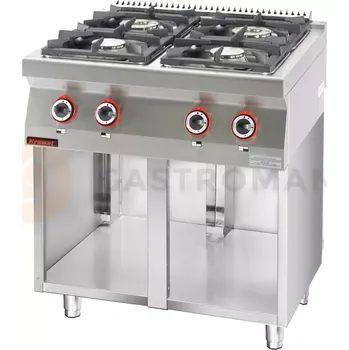 Sporák Plynový sporák 4-hořákový na otevřeném podstavci | KROMET, 700.KG-4.S