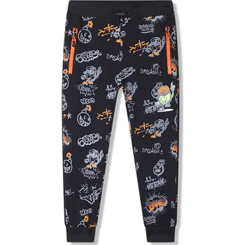 Chlapecké tepláky - KUGO FT6021, černá / oranžové zipy Barva: Černá, Velikost: 98