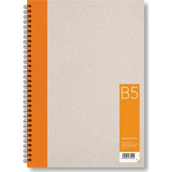 Kroužkový zápisník B5, čistý, oranžový, 50 listů