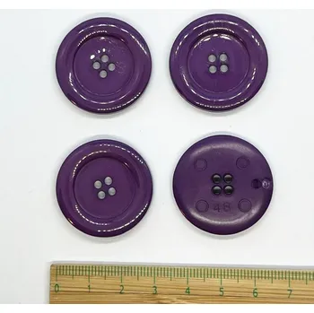 Knoflík Knoflík plastový 4 dírkový 30mm fialová