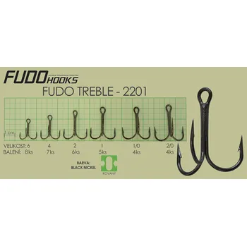 Rybářský háček Fudo Treble 2 (bal.6ks)