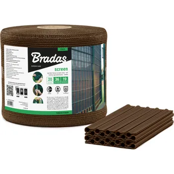 Plotová, balkónová tkanina 19cmx36m, hnědá BRADAS, hnědé, 36 m