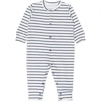 Kojenecký overall Kojenecký overálek, pyžámko bez šlapek, bavlna Proužek, granát, Velikost koj. oblečení 56 (1-2m)