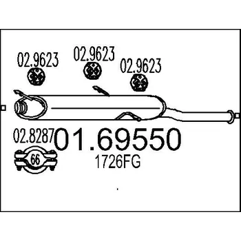 Auto-moto Zadní tlumič výfuku MTS 01.69550