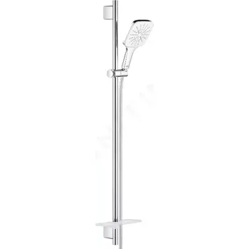 Sprchový set Grohe Rainshower SmartActive Cube Sada sprchové hlavice 130 9,5 l/min, 3 proudy, tyče 90 cm a hadice, měsíční bílá, 26587LS0