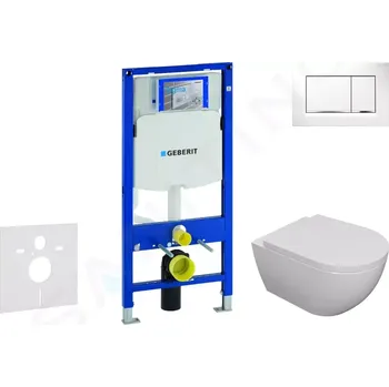 Geberit Duofix Set předstěnové instalace, klozetu Oudee a sedátka softclose, tlačítko Sigma30, bílá/chrom, SANI11CA3101