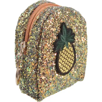 Zlatá klíčenka s ananasem Flamingo