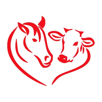 Samolepící dekorace SAMOLEPKA Kůň s kravičkou v srdíčku levá láska ke zvířatům (10 - červená) NA AUTO, NÁLEPKA, FÓLIE, POLEP, TUNING, VLASTNÍ TEXT, TISK, AUTOSAMOLEPKY.cz, POLEPY, OBRÁZEK, LOGO, SAMOLEPKY