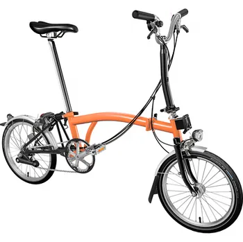 Skládací kolo Skládací kolo Brompton C Line dvoubarevné, Fire Coral/Black typ řídítek M