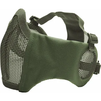 Sportovní střelba Faceprotector mřížkový s chrániči uší - měkčený, olivový, ASG