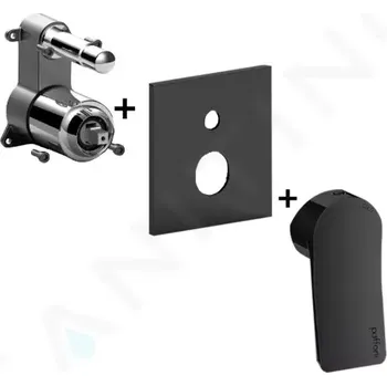 Vodovodní baterie Paffoni Tilt Baterie pod omítku pro 2 spotřebiče, matná černá, TIBOX015NO/M