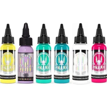 Tetovací barva Set barev Pastel od Dynamic 6x15ml