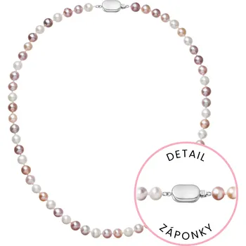 Náušnice Perlový náhrdelník z říčních perel se zapínáním z bílého 14 karátového zlata 822004.3/9269B multi