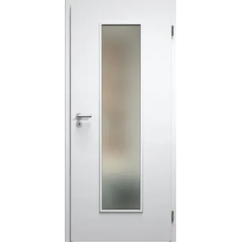 Interiérové dveře SAPELI ELEGANT KOMFORT M55 - LAKOVANÉ - OTOČNÉ DVEŘE VČ. ZÁRUBNĚ - Barva ral Průchozí šířka (cm): 60, Průchozí výška (cm): 210, Typ skla: Satináto bílé