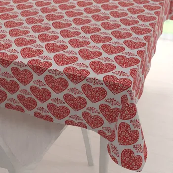 ubrus Dekorační obdélníkový ubrus PML-094 Červená srdce na bílém 50x100 cm