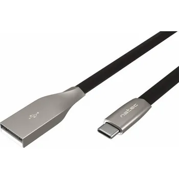 Počítač Natec USB-A - USB-C USB kabel 1 m Černostříbrný (NKA-1954)