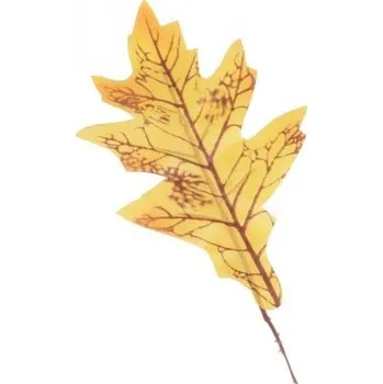 umělá květina List dubu podzimní 23 cm, žlutý