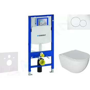Geberit Duofix Set předstěnové instalace, klozetu Oudee a sedátka softclose, tlačítko Sigma01, alpská bílá, SANI11CA3113