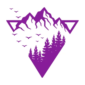 Samolepící dekorace Krajina hory 042 levá magický trojúhelník (14 - fialová) SAMOLEPKA NA AUTO, NÁLEPKA, FÓLIE, POLEP, TUNING, VLASTNÍ TEXT, TISK, AUTOSAMOLEPKY.cz, POLEPY, OBRÁZEK, LOGO, 3D STICKERS