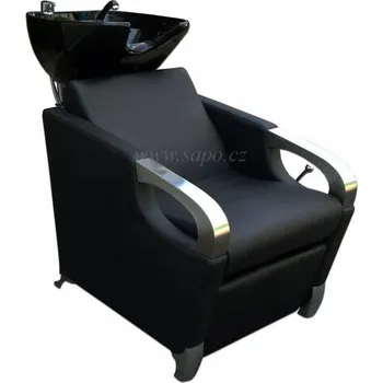 Kadeřnické křeslo Salon Komplet Kadeřnický mycí box CONTE černý