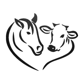 Samolepící dekorace SAMOLEPKA Kůň s kravičkou v srdíčku levá láska ke zvířatům (63 - škrábaný kov černý) NA AUTO, NÁLEPKA, FÓLIE, POLEP, TUNING, VLASTNÍ TEXT, TISK, AUTOSAMOLEPKY.cz, POLEPY, OBRÁZEK, LOGO, SAMOLEPKY