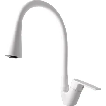 Vodovodní baterie RAV Slezák Vodovodní baterie dřezová s flexibilním ramínkem se sprchou CO106.5/13B Colorado, barva bílá, rozměr 1/2˝