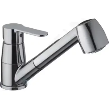 Vodovodní baterie Paffoni Blu Dřezová baterie s výsuvnou sprškou, chrom, BLU183CR