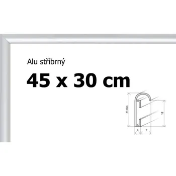 Rám na obraz BFHM Hliníkový rám 45x30cm - stříbrný