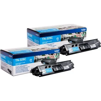 Sada 2 tonerů Brother TN-329C (originální) cyan/azurová - 2 x 6 000 stran